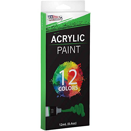 U.S. Art Supply Professional 12 Color Set of Acrylic Paint in 12ml Tubes - Rich Pigment Vivid Colors for Artists, Students, Beginners, Kids, Adults - Canvas, Portrait Paintings, Wood, Craft, Hobby - Image 4