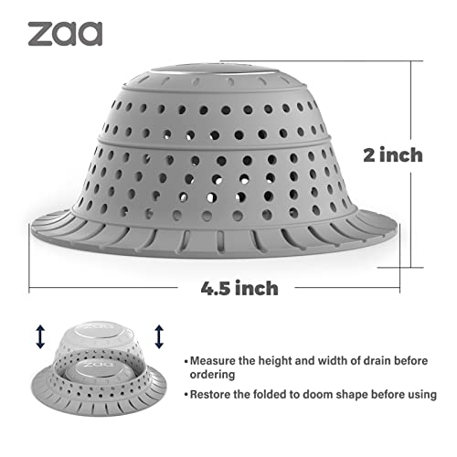 zaa Bathtub Drain Hair Catcher, 2 Pack Silicone Collapsible Drain Protector for Pop-Up and Regular Drains of Bathtub, Tub, Shower, Bathroom - Image 3