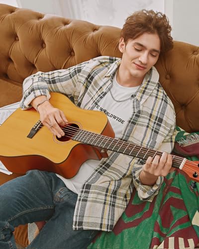 Donner 41” Acoustic Guitar Bundle for Beginners Adults with Online Lesson, 4/4 Full Size Steel Acustica Guitarra with Gig Bag, Tuner, Strap, Strings, Picks, Capos, Cutaway, Natural, DAG-1C/DAD-110C - Image 2