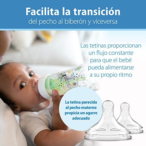 Dr. Brown's Natural Flow® Anti-Colic Options+™ Wide-Neck Baby Bottle Designer Edition Bottles, Dino Decos, 9oz/270mL, Level 1 Nipple, 2-Pack, 0m+ - Image 4