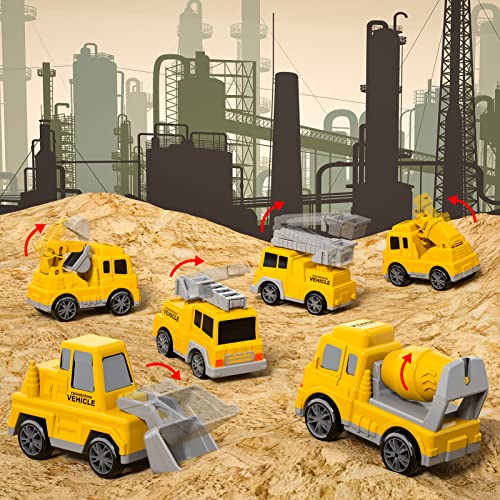 iHaHa Toddler Toys for 2 3 4 5 6 Years Old Boys, 7 in 1 Construction Trucks Veihicle Playset with Play Mat, Birthday for Boys Girls Toddlers Kids - Image 4