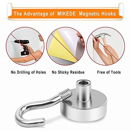 MIKEDE Magnetic Hooks Heavy Duty, 25Lbs Neodymium Magnets with Hooks for Refrigerator, 10Pcs Strong Cruise Hooks for Hanging, Magnetic Hanger for Grill, Toolbox, Storage - Image 3