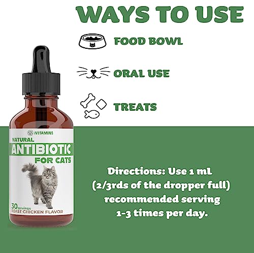 Natural Antibiotics for Cats | Cat Supplements | Cat Antibiotic | Cat Antibiotics | Cat Immune Support | Antibiotic for Cats | Cat Multivitamin | Multivitamin for Cats | 1 Pack: 30 Servings Total - Image 3