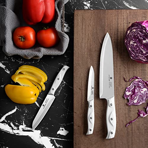 Chef Knife, Ultra Sharp Kitchen Knife, High Carbon Stainless Steel Chef knife set, 3-pc, 8 inch Chefs knife, 4.5 inch Utility Knife, 4 inch Paring Knife - Image 2
