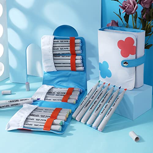 Arrtx Alcohol Markers 24 Fresh Colors Brush Marker and Chisel Marker for Artists Coloring, Dual Tip Alcohol-based Ink, Permanent Art Marker Pen for Artist Adult Kids Drawing Calligraphy Illustration - Image 7