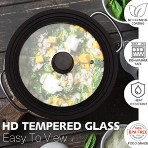 ANAEAT Silicone Universal Lid for Pots, Pans and Skillets - Tempered Glass Covered with Heat Resistant Silicone Rim Fits 8", 8.5" and 9.5" Diameter Cookware -Easy to Use Replacement Frying Pan Cover - Image 7