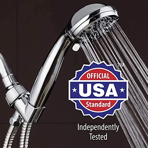 AquaDance High Pressure 6-Setting 3.5" Chrome Face Handheld Shower with Hose for the Ultimate Shower Experience! Officially Independently Tested to Meet Strict US Quality & Performance Standards! - Image 4