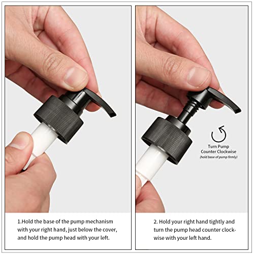 MOMEEMO Soap Dispenser Set 2 Pack, Contains Dish Soap Dispenser and Hand Soap Dispenser. 16 Oz Black Soap Dispenser with Black Plastic Pumps, Perfect for Black Kitchen Decor. (Black) - Image 3