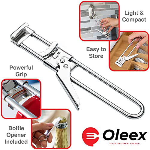 Oleex Jar Opener for Weak Hands with Keychain Bottle Cap Opener. Easy Jar Opener for Seniors with Arthritis or Kids Jar Openers. Jar Gripper Tight Lid Opener and Bottle Opener Kitchen Gadgets - Image 9