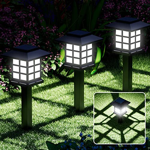 Beassla Solar Outdoor Lights 12 Pack, 12 Hrs Long-Lasting Waterproof Pathway Lights Solar Powered Auto On/Off, Solar Garden Lights Decorative for Landscape Walkway Driveway Patio Yard & Lawn - Image 5